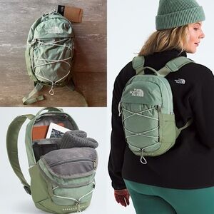 NWT The North Face Borealis Mini Backpack in Slate Moss/Bark Mist (sage green)